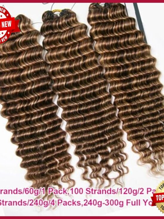 20 Inch Human Hair Crochet Extensions Micro Link Wavy Feather Style main image 4